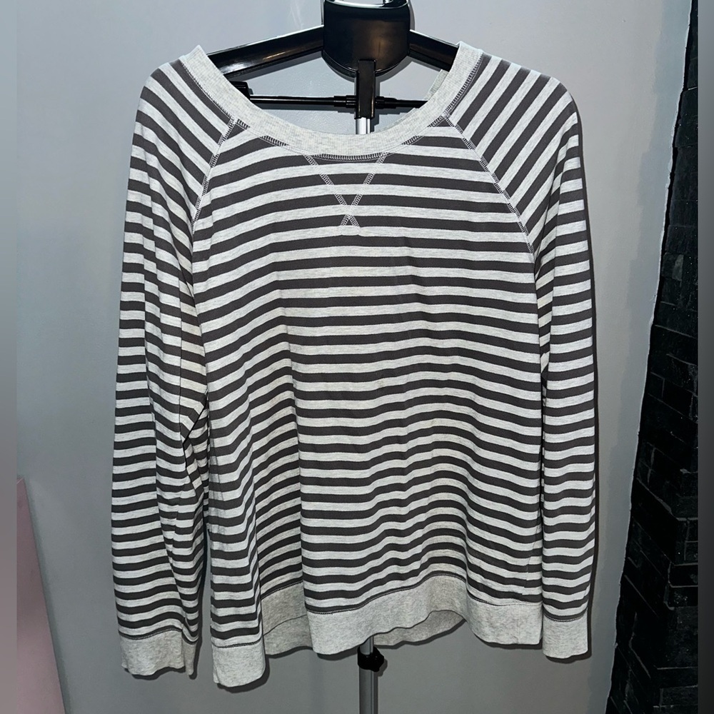 Old Navy Striped Gray and White Sweater